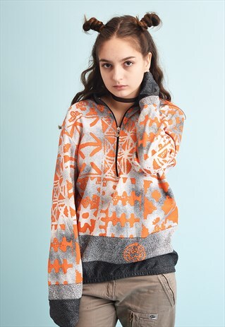 90'S RETRO ETHNIC PRINT TRACKSUIT SPORT SWEATSHIRT