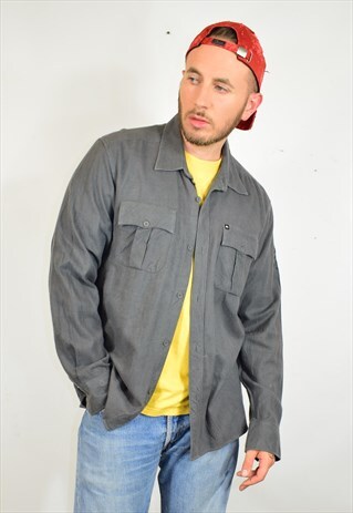 VINTAGE QUIKSILVER GREY FLANNEL SHIRT