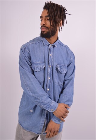 VINTAGE VALENTINO DENIM SHIRT BLUE