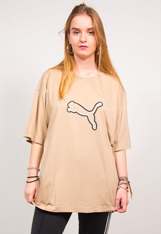 PUMA VINTAGE 90'S BEIGE OVERSIZED SPORTS T-SHIRT