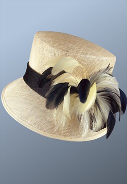 Vintage Cream Feather Occasion Ascot Wedding Hat