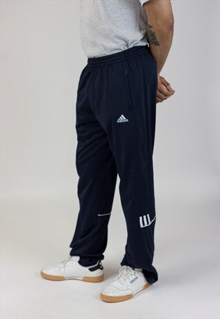 VINTAGE 90'S ADIDAS NAVY TRACKSUIT BOTTOMS