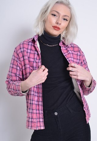 VINTAGE LL BEAN FLEECE LINED CHECK FLANNEL SHIRT