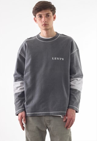 VINTAGE LEVIS CREW NECK 90S GREY