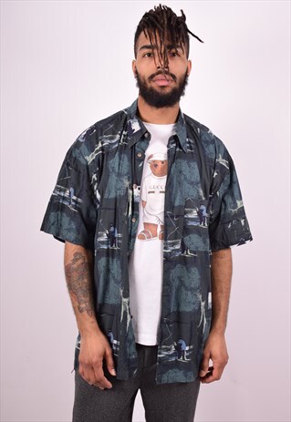 MENS VINTAGE SHIRT XL GREEN 90'S