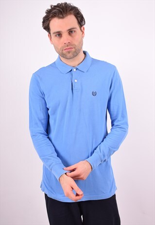 CHAPS RALPH LAUREN MENS VINTAGE POLO SHIRT LONG SLEEVE SMALL