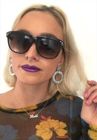 VINTAGE 70S DISCO STYLE BLACK SUNGLASSES