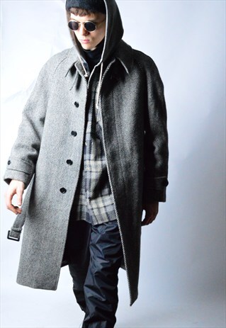 VINTAGE 70S GREY WOOL WINTER COAT