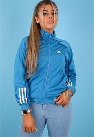 VINTAGE ADIDAS TRACK JACKET IN BLUE NJ682