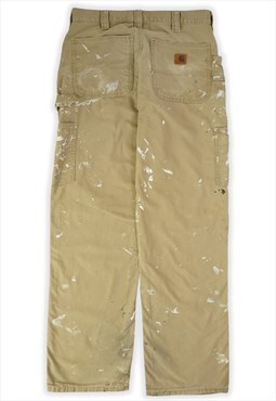 Vintage Carhartt Workwear Beige Carpenter Trousers Mens