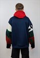 KNITTED SLEEVES HOODIE PATCHWORK PULLOVER COLOR BLOCK JUMPER