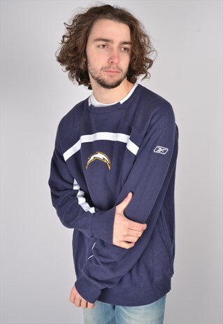VINTAGE REEBOK NFL SWEATSHIRT IN NAVY BLUE