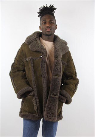 VINTAGE AMAZING SUEDE SHEEPSKIN WINTER COAT