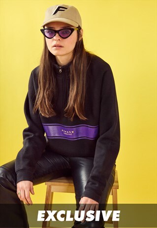 EXCLUSIVE BJORN 1/4 ZIP SWEATSHIRT BLACK