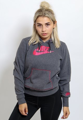 VINTAGE NIKE HOODIE IN GREY XS