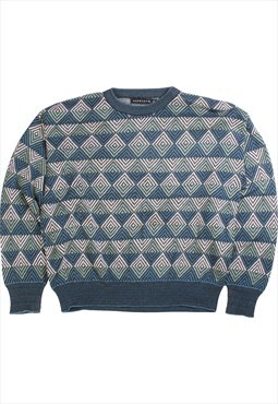 Vintage  Ashworth Jumper / Sweater Knitted Crewneck Blue