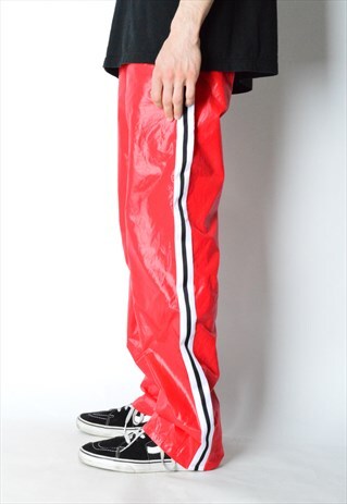 VINTAGE 80S RED LIGHTWEIGHT SHELL SPORTS PANTS