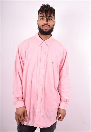 RALPH LAUREN MENS VINTAGE SHIRT XL PINK 90'S