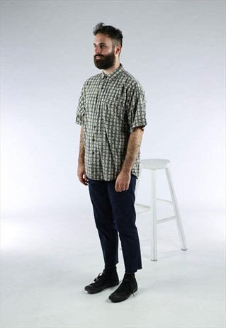 ABSTRACT SHORT SLEEVE SHIRT / AFRICAN INSPIRED FALL SHIRT