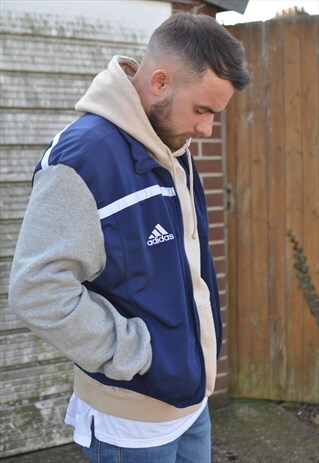 90'S VNTGE ADIDAS REWORK JERSEY SLEEVE FOOTBALL TRACK JACKET