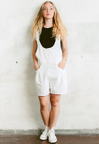 VINTAGE 80S DUNGAREES ROMPER PLAYSUIT