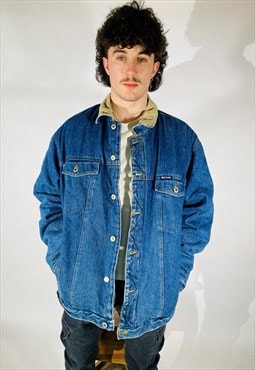 Vintage Size XL USA Denim Worker Jacket In Blue