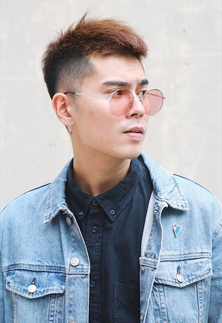RED LENS METAL SUNGLASSES