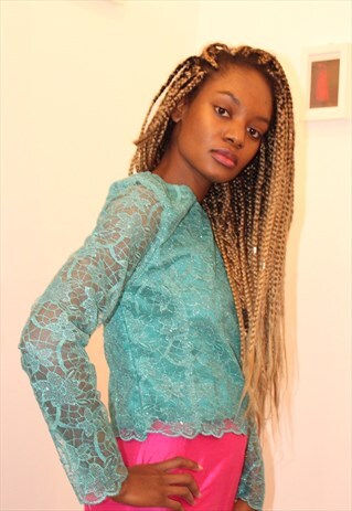 BLUE WITH SILVER EMBROIDERY TOP