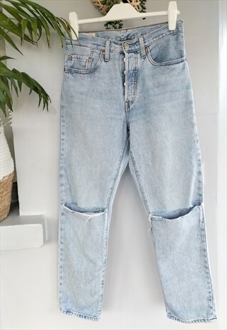 Blue 501 Soft Denim Perfect Fit Girlfriend Levi Jeans
