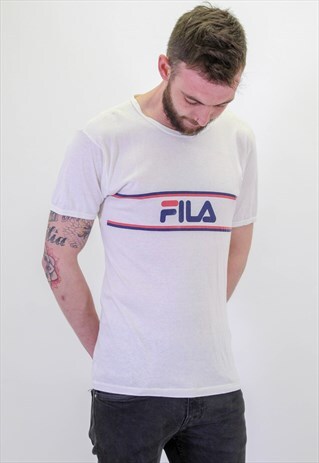 VINTAGE FILA T-SHIRT IN WHITE LARGE