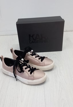 00's Karl Lagerfeld Trainers Pink Satin Lace-Up