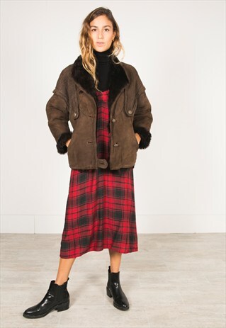 VINTAGE 80S WINTER SHEEPSKIN COAT / R080