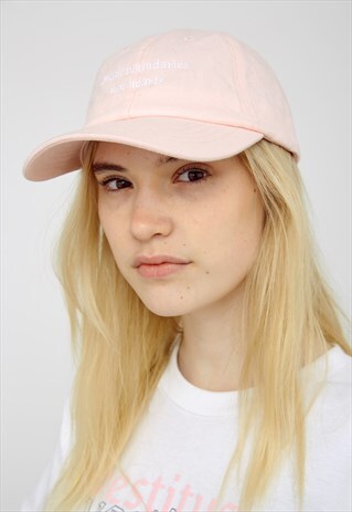 VESTITUS EMBROIDERED SLOGAN CAP PINK