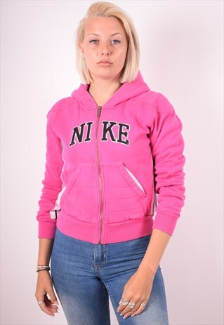 NIKE WOMENS VINTAGE HOODIE JACKET SMALL PINK 90S