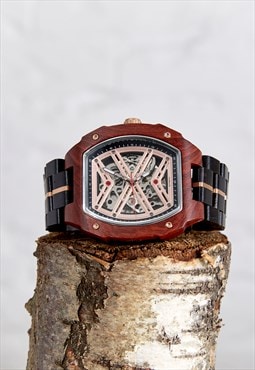The Mahogany - Handmade Recycled Wood Mechanical Wristwatch
