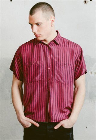 VINTAGE 90S SILK STRIPED SHIRT