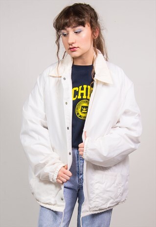 VINTAGE 90'S WHITE ST.PIUS PANTHERS USA COACH JACKET