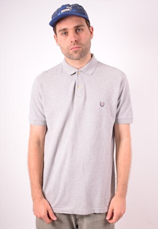 CHAPS RALPH LAUREN MENS VINTAGE POLO SHIRT MEDIUM GREY 90S