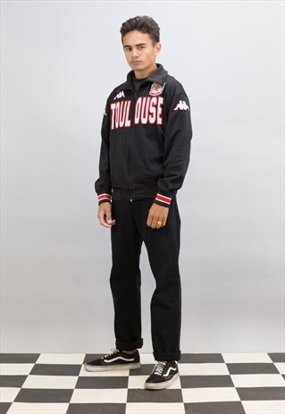 BLACK TOULOUSE SOCCER TRACK JACKET WITH BADGES