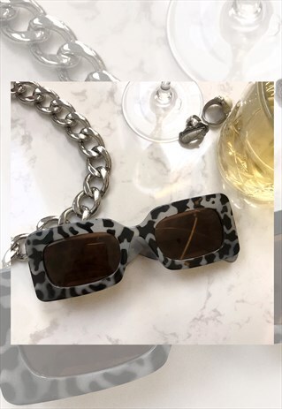 SQUARE GREY TORTOISE SHELL SUNGLASSES