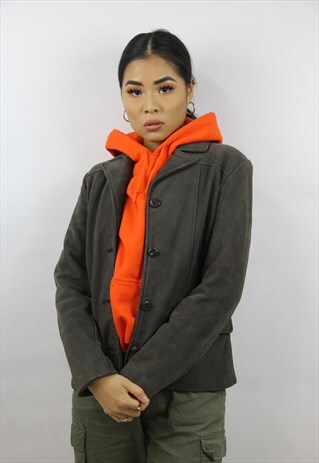 VINTAGE 90'S GUESS GREY SUEDE JACKET