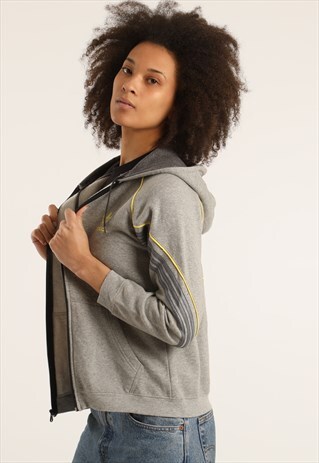 VINTAGE ADIDAS EMBROIDERED LOGO ZIPPED HOODIE