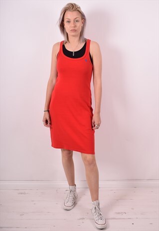 RALPH LAUREN WOMENS VINTAGE DRESS MEDIUM RED 90S