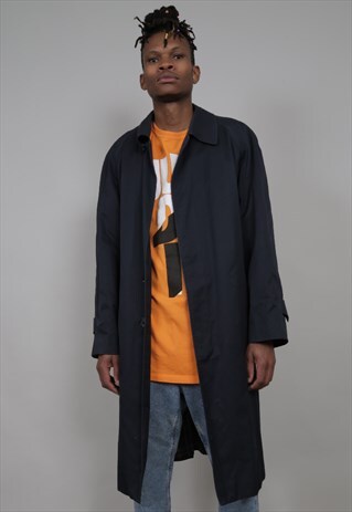 VINTAGE NAVY BURBERRY TRENCH COAT