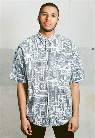 VINTAGE 90S AZTEC PATTERNED SHIRT