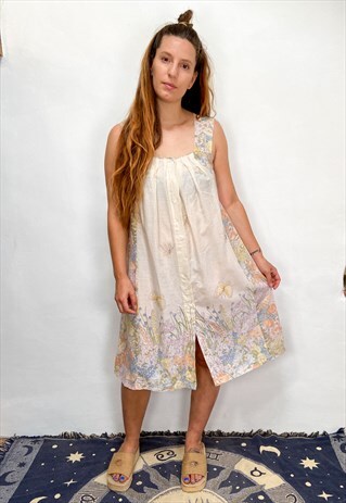 VINTAGE 90'S BUTTERFLY FLORAL PRETTY MIDI DRESS