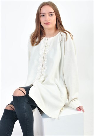 VINTAGE 80'S CARDIGAN IN WHITE