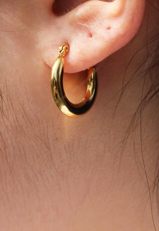 SMALL HOOPS U SHAPE GOLD PLATED LIGHTWEIGHT