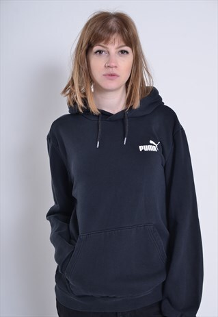 VINTAGE PUMA SWEATSHIRT HOODIE BLACK