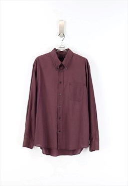 Gucci Long Sleeve Shirt in Burgundy - L